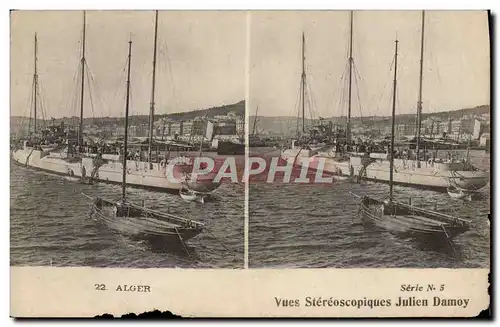 Ansichtskarte AK Alger Vues Stereoscopiques Julien Damoy Bateaux