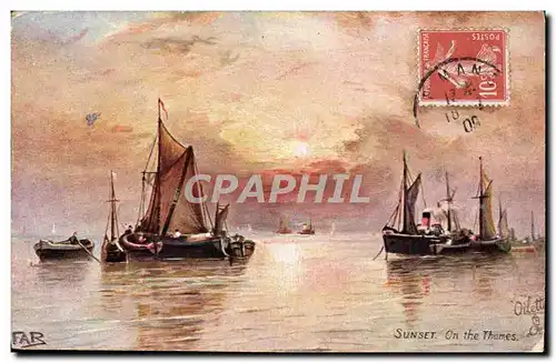 Cartes postales Sunset On The Thames Bateaux