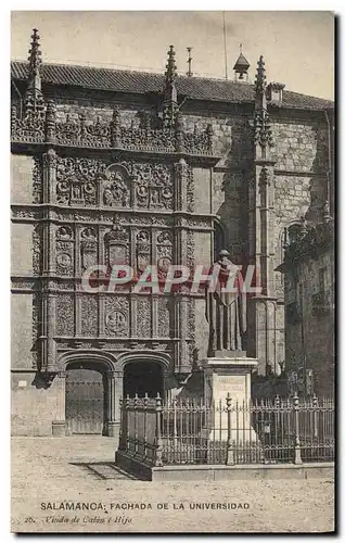 Cartes postales Salamanca Fachada De La Universidad Vinda de Calau e Hijo