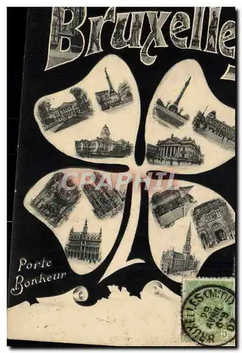 Cartes postales Bruxelles Porte Bonheur Trefle