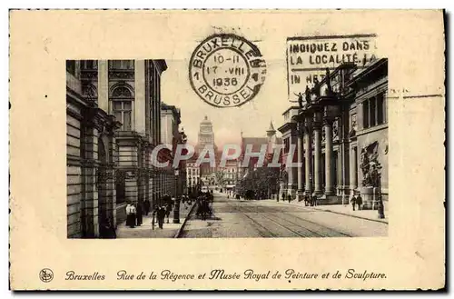 Cartes postales Bruxelles Rue De La Regence Et Musee Royal de peinture et de sculpture