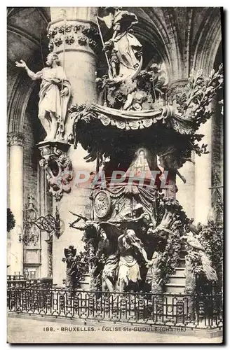 Cartes postales Bruxelles Eglise Ste Gudule Chaire
