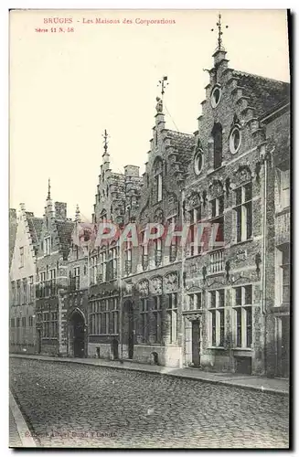 Cartes postales Bruges Les Maisons Des Corporations