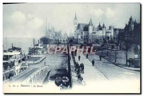 Cartes postales Anvers Le Steen Bateau