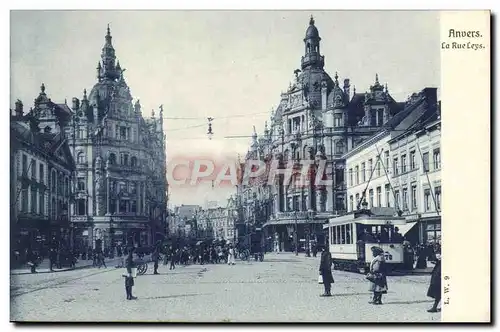 Cartes postales Anvers La Rue Leys Tramway