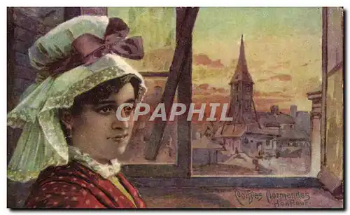 Cartes postales Femme Foklore Coiffes Normandes Honfleur