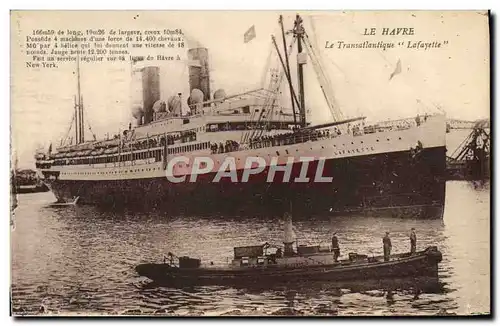 Cartes postales Le Havre Le Transatlantique Lafayette Bateau