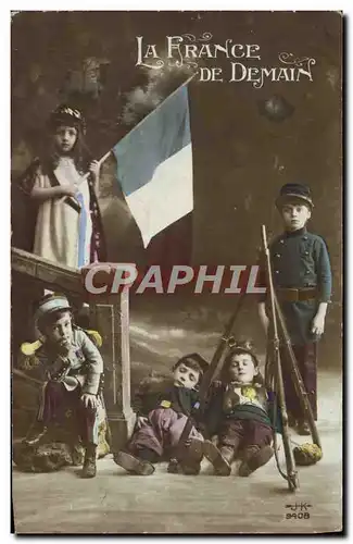 Cartes postales La France De Demain Enfants Militaria