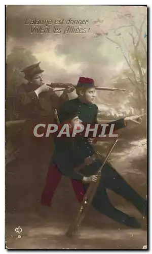 Cartes postales L&#39alarme Est Donnee Vivent Les Alliees Militaria