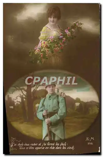 Cartes postales J&#39ai Voulu Vous Revoir Et Jai Ferme Les yeux Militaria