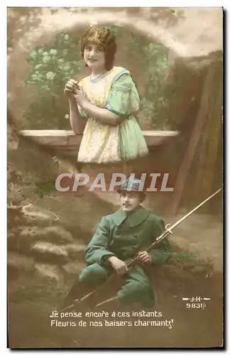 Cartes postales Je Pense Encore A Ces Instants Militaria Femme