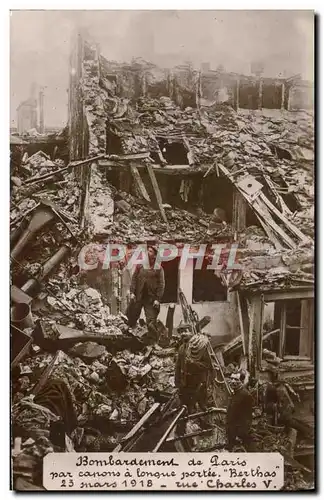Ansichtskarte AK Bombardement De Paris par canons a longue portee Berthas Militaria Rye Chares V