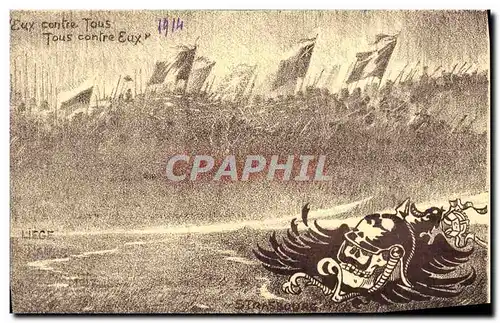 Cartes postales Eux Contre Tous Contre Eux Militaria Aigle