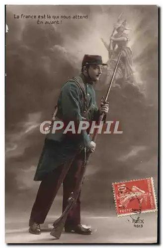 Cartes postales La France Est La Qui Nous Attend Soldat Militaria