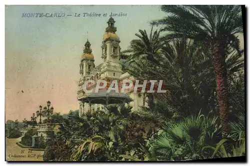 Cartes postales Monte Carlo Le Theatre Et Jardins