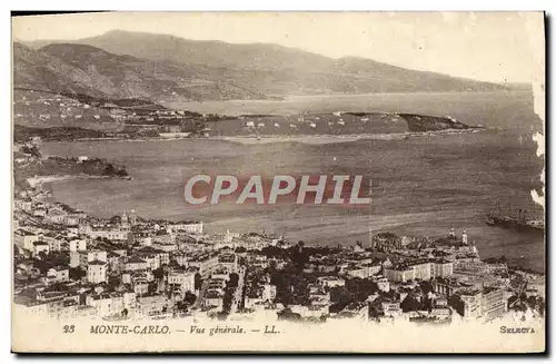 Cartes postales Monte Carlo Vue Generale