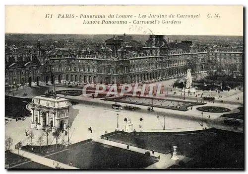 Ansichtskarte AK Paris Panorama Du louvre Les Jardins Du Carrousel