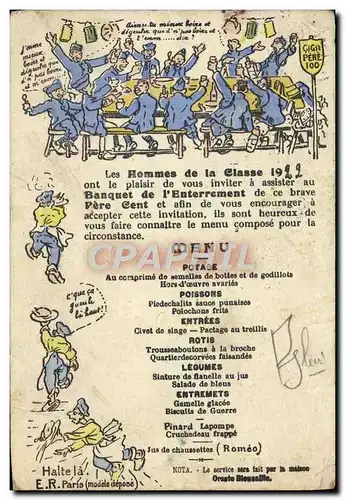 Cartes postales Les hommes de la calsse 1922 Militaria
