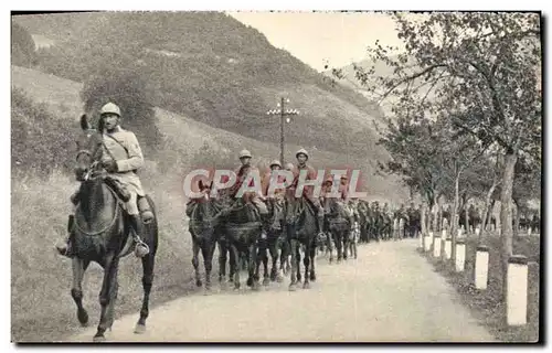 Cartes postales Batterie De 75 Sur Route Militaria