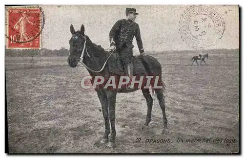 Cartes postales Dragons Un Marechal Des Logis Cheval Militaria