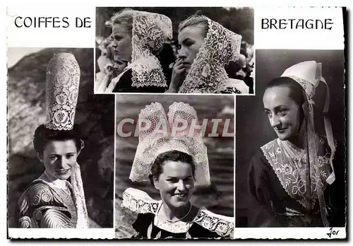Moderne Karte Coiffes De Bretagne Cornouaille Pays Bigouden Plougastel Daoulas Folklore