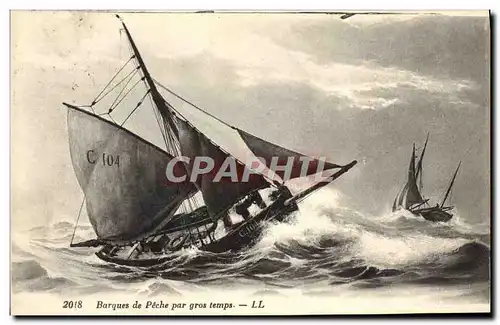 Ansichtskarte AK Barque De Peche Par Gros Temps