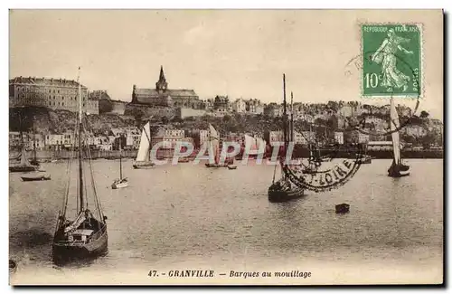 Cartes postales Granville Barques au Mouillage Bateaux