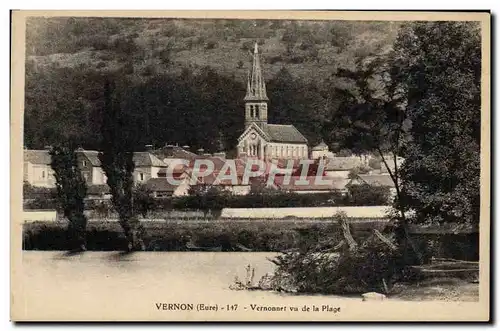 Ansichtskarte AK Vernon Vernonnet Vu de la Plage