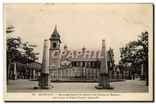 Cartes postales Bordeaux Monument eleve a la Memoire des Enfants de Bordeaux morts pour la France