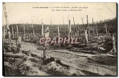 Cartes postales La vallee de l&#39Ailette Au mont des signes Militaria