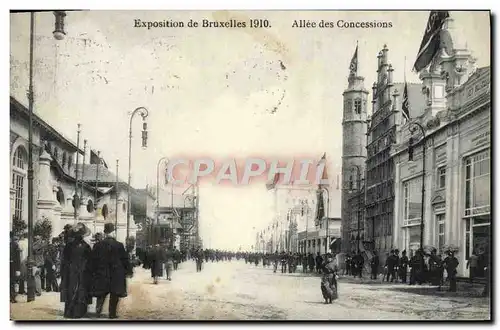 Cartes postales Exposition Universelle Bruxelles 1910 Allee des Concessions