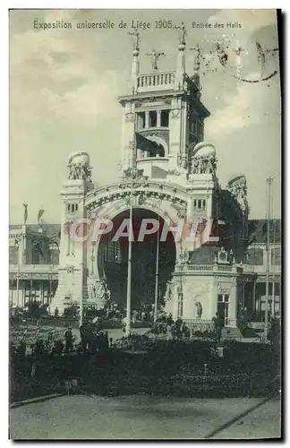 Cartes postales Exposition Universelle Liege 1905 Entree des halls
