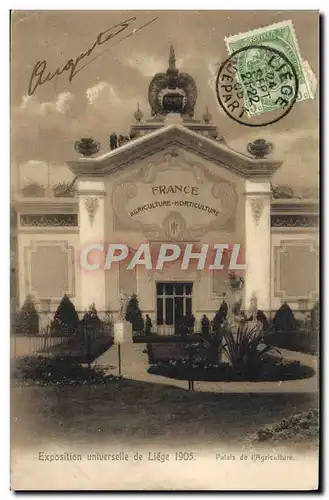 Cartes postales Exposition Universelle de Liege 1905 Palais de l&#39agriculture