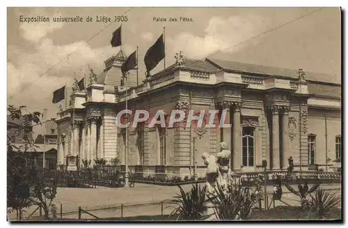 Cartes postales Exposition Universelle de Liege 1904 Palais des fetes
