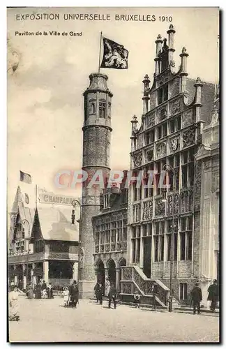 Cartes postales Exposition Universelle Bruxelles 1910 Pavillon de la ville de Gand
