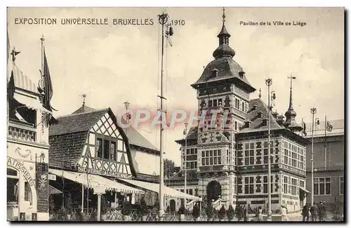 Cartes postales Exposition Universelle Bruxelles 1910 Pavillon de la ville de Liege