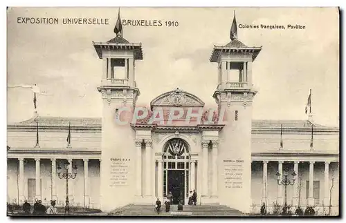Cartes postales Exposition Universelle Bruxelles 1910 Colonies francaises Pavillon