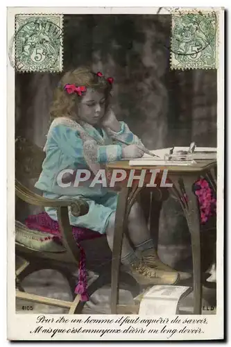 Cartes postales Fantaisie Enfant Ecrivant