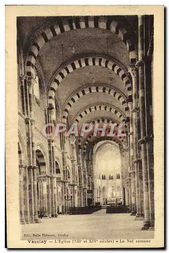 Cartes postales Vezelay L&#39Eglise La Nef Romane