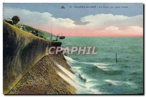 Cartes postales Villers Sur Mer La Digue Par Gros temps