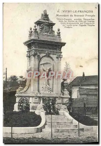 Cartes postales Vitry le Francois Monument du souvenir Francais