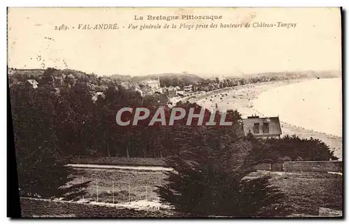 Cartes postales Val Andre Vue Generale de la Plage Prise des Hauteurs de Chateau Tanguy