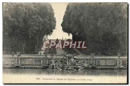 Cartes postales Versailles Bassin de Neptune et l'Allee d'eau