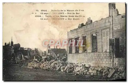 Ansichtskarte AK Bataille de la Marne Revigny Rue de Bar