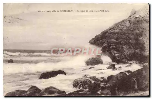 Ansichtskarte AK Presqu&#39ile de Quiberon Rochers et pointe de Port Bara