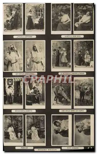 Cartes postales La fille du capitaine La bete a Bon Dieu Vertus chretiennes