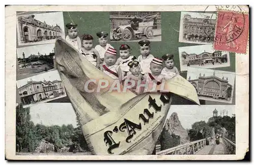 Cartes postales Fantaisie Enfants Bebes L&#39auto Automobile Paris