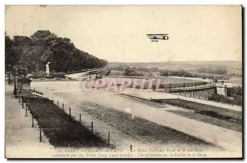 Cartes postales Saint Germain en Laye Le Rond Point des Roses et la Terrasse construite par le Notre Avion