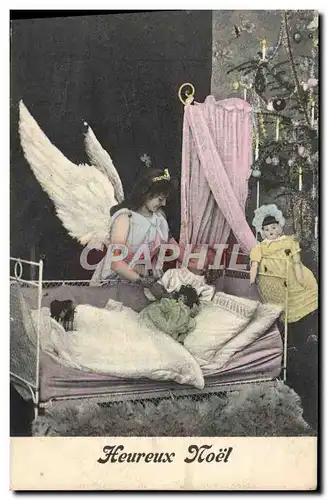 Cartes postales Fantaisie Anges Enfants Poupee Heureux Noel