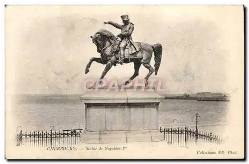 Ansichtskarte AK Cherbourg Statue de Napoleon 1er